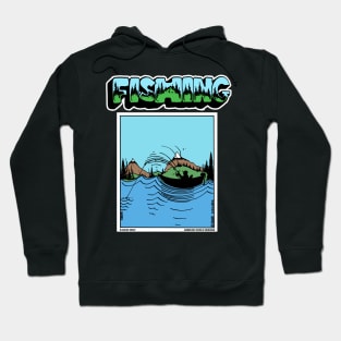 Fisherman Boating Out On The Lake Fishing Novelty Gift Hoodie